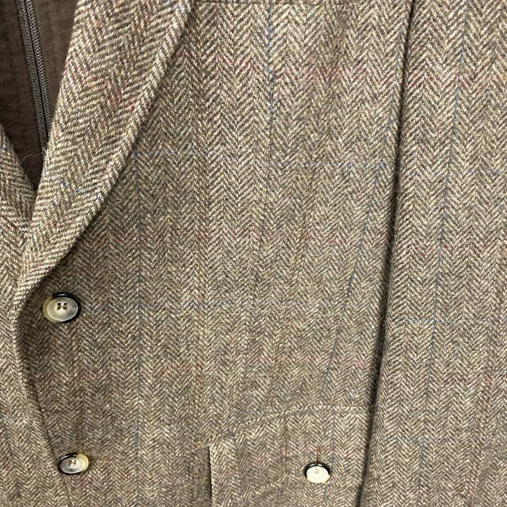 Barutti Blazer Sports Coat 100 Virgin Wool Removable Zip Lining 36S Herringbone